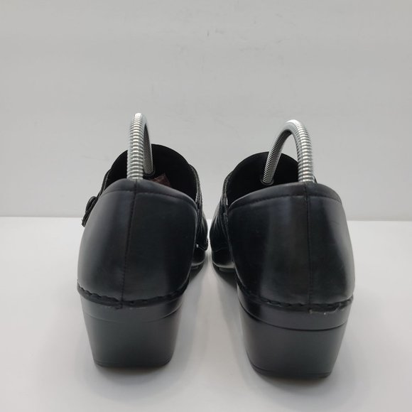 Dansko Solstice Women's Black Leather Slip On Button Clog Shoes US Size 9 EU 41 - Picture 4 of 8